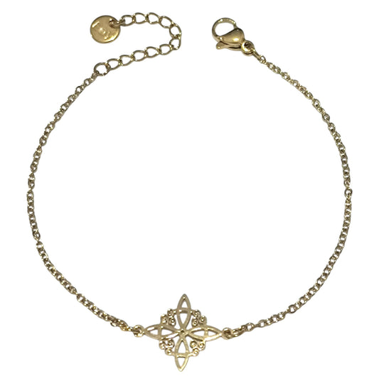 Pulsera Acero Con Dije Nudo De Bruja Elige Dorado O Plateado PULSERA ACERO