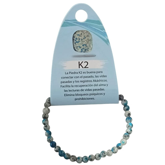 Pulsera Piedra K2 Natural (Elige El Tamaño De Bolas) PULSERAS MINERALES