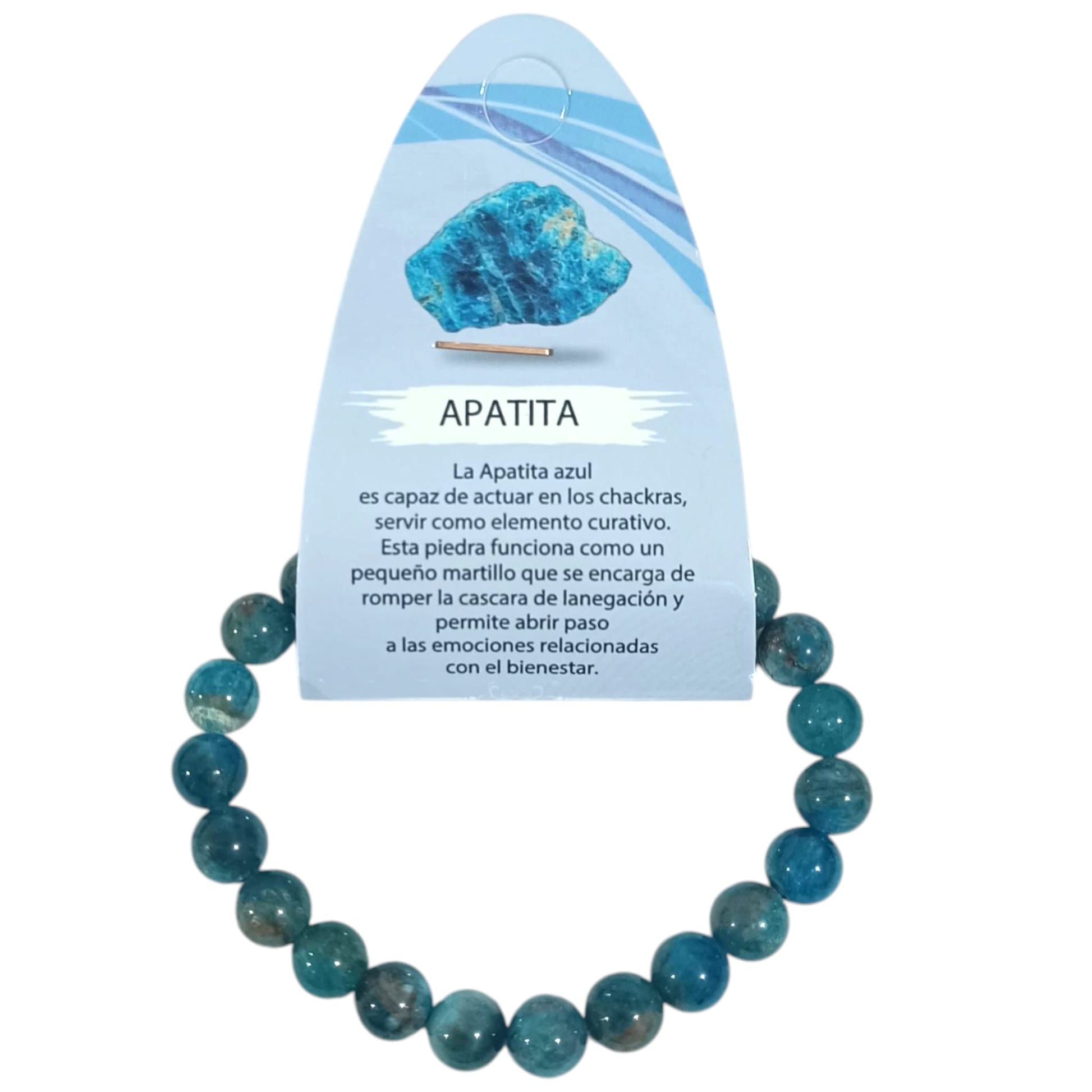 Pulsera Piedra Natural Apatita Elige (el tamaño bola) PULSERAS MINERALES