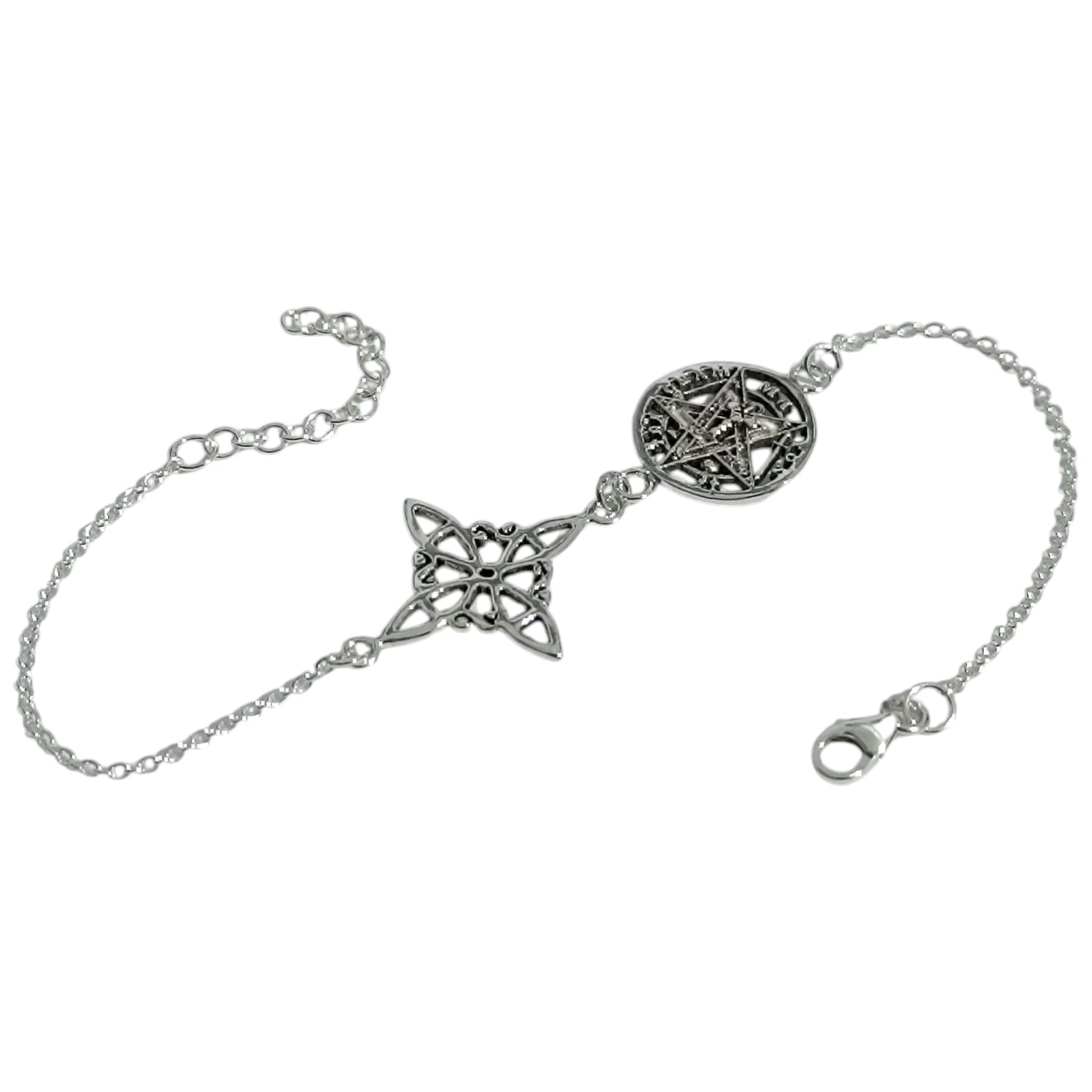 Pulsera Plata 925 Nudo De Brujas Tetragramaton 18 Cms TODOMINERAL