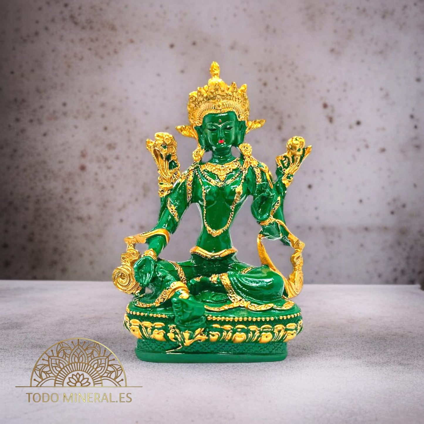 Figura Tara Verde En Resina 14X10 Cms - TODOMINERAL