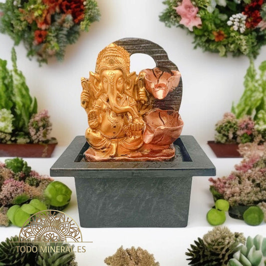 Figura Resina Ganesha Fuente De Agua 15x19 cm TODOMINERAL