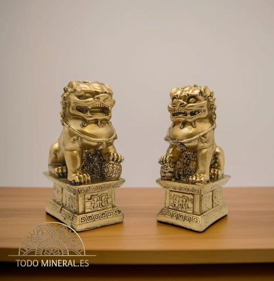 Figura Resina Perros Guardianes Fu Foo 10x6 cm TODOMINERAL