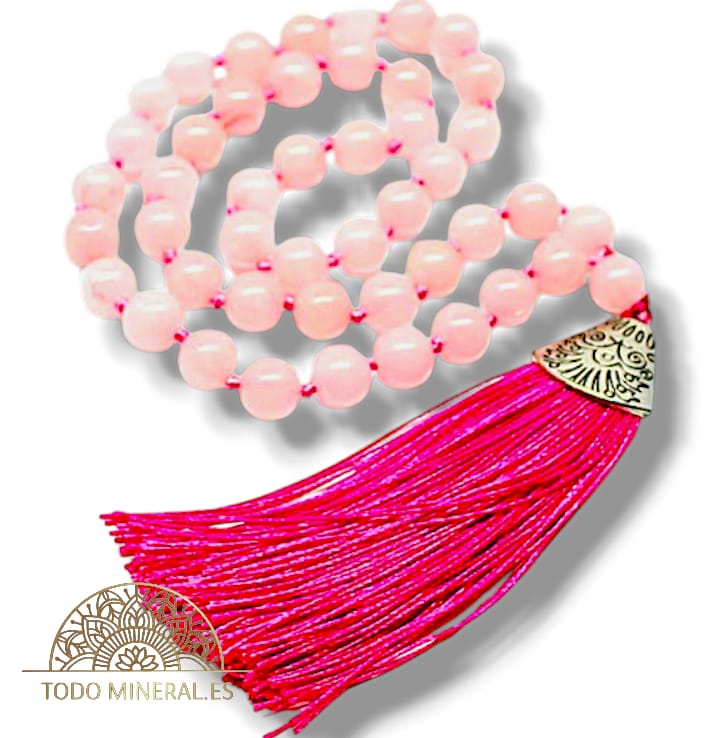 Codigo Sagrado 45 Cuentas Cuarzo Rosa 8 mm TODOMINERAL