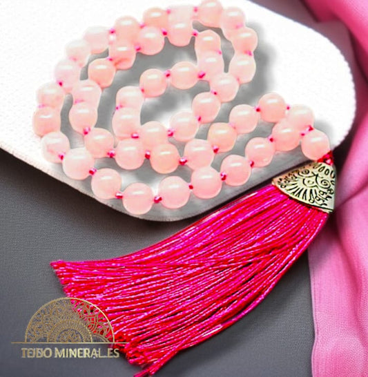 Codigo Sagrado 45 Cuentas Cuarzo Rosa 8 mm TODOMINERAL