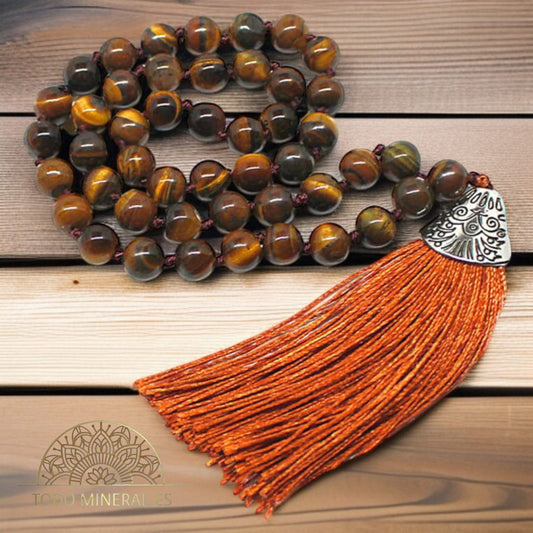 Codigo Sagrado 45 Cuentas Ojo De Tigre 8 mm TODOMINERAL