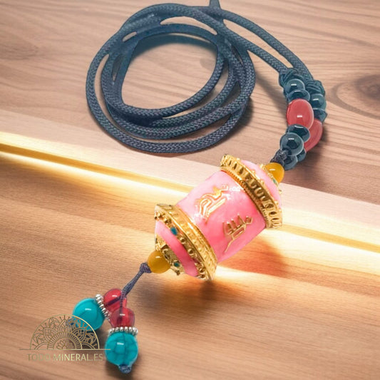 Collar Tibetano Rueda De Rezo Cordon 60 Cms Aprox ( DIFERENTES COLORES, ESCOJGE EL TUYO) TODOMINERAL