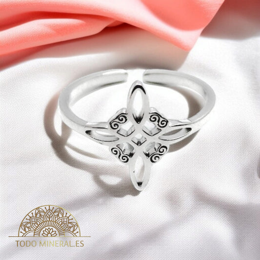 Anillo Adaptable Acero Nudo De Bruja TODOMINERAL