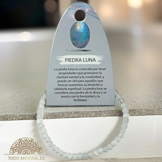 Pulsera Piedra Natural Piedra Luna 4 mm PULSERAS MINERALES