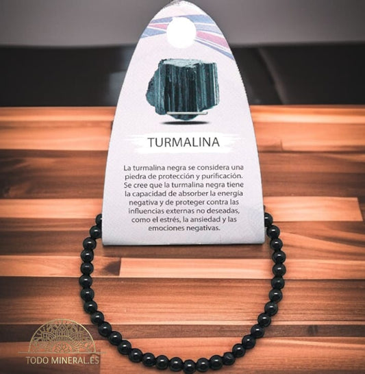 Pulsera Piedra Natural Turmalina 4 mm PULSERAS MINERALES