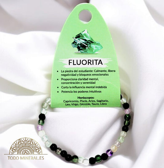 Pulsera Piedra Natural Fluorita 4 mm PULSERAS MINERALES