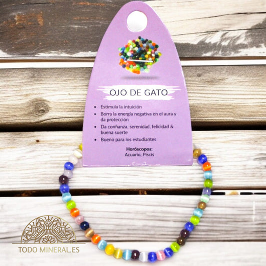 Pulsera Piedra Natural Piedra Ojo De Gato 4 mm PULSERAS MINERALES