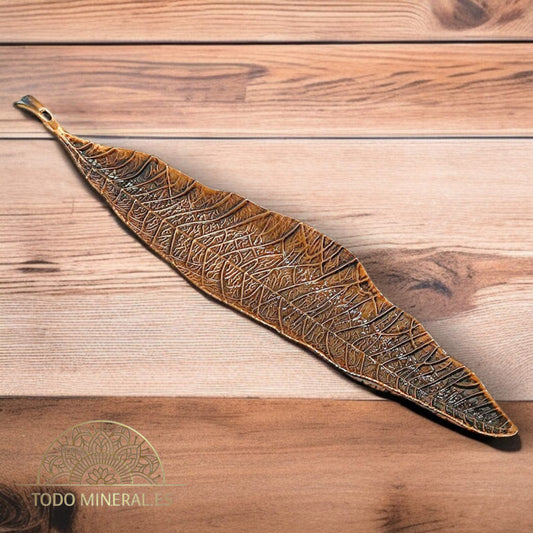 Porta Incienso Forma De Hoja En Metal 20 Cms Aprox TODOMINERAL