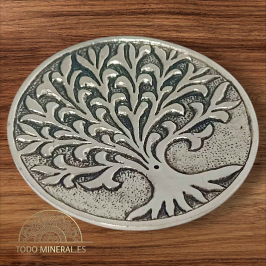 Porta Incienso Arbol De La Vida En Metal 10 Cms Aprox TODOMINERAL
