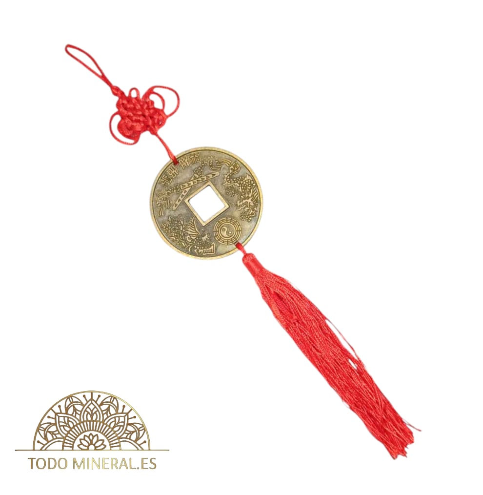 Colgante Feng Shui Moneda China 30 Cms Aproximado FENG SHUI