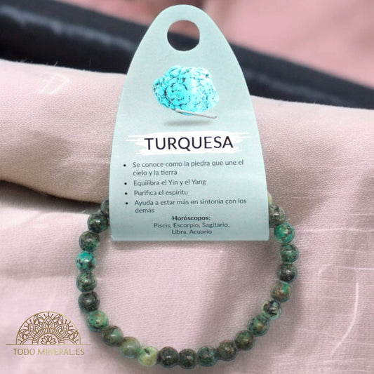 Pulsera Piedra Natural Piedra Turquesa Aafricana PULSERAS MINERALES