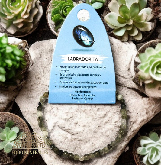 Pulsera Elástica Piedra Labradorita 4 MM PULSERAS MINERALES