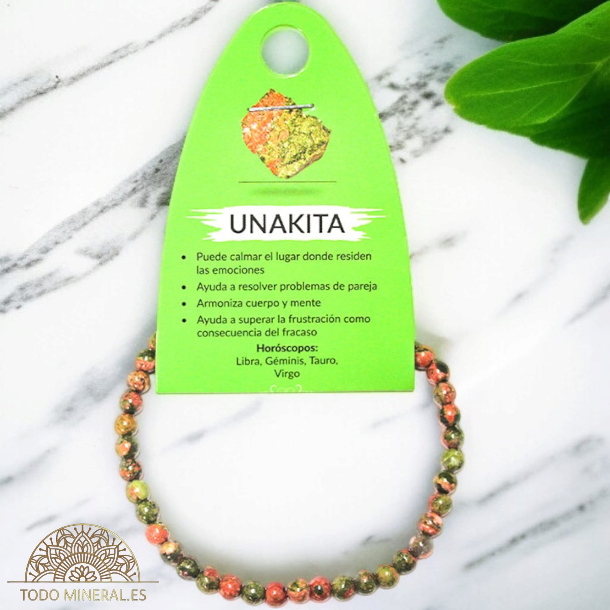 Pulsera Piedra Natural Unakita 4 mm PULSERAS MINERALES