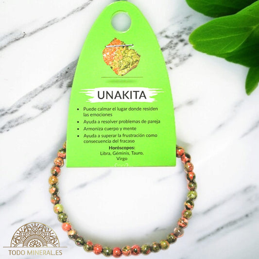 Pulsera Piedra Natural Unakita 4 mm PULSERAS MINERALES