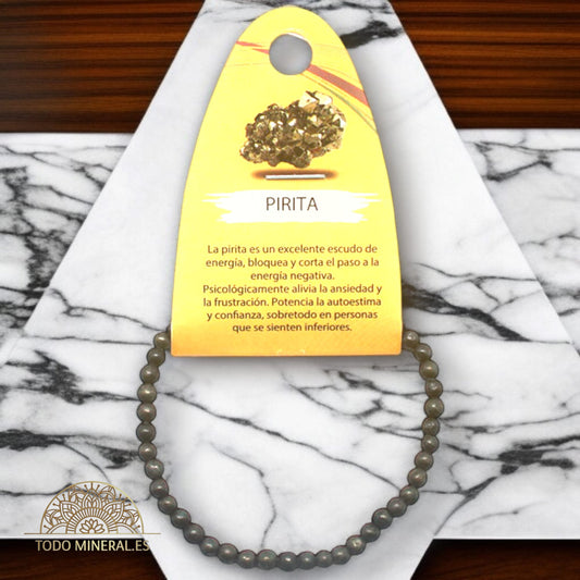 Pulsera Piedra Natural Pirita 4 mm PULSERAS MINERALES