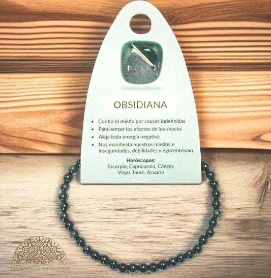 Pulsera Piedra Natural Obsidiana Dorada 4 mm TODOMINERAL
