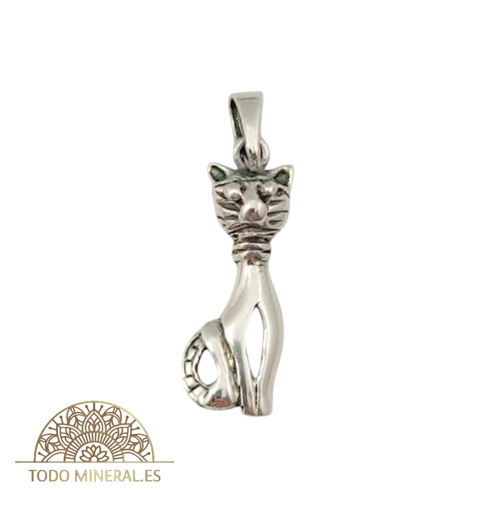 Colgante Gato Plata 925 20X8 mm Aprox TODOMINERAL