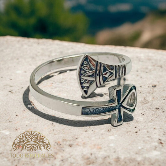 Anillo Adaptable Plata 925 Cruz Egipcia TODOMINERAL