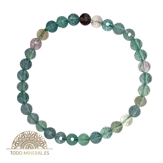 Pulsera Facetada 6 mm Piedra Natural Fluorita TODOMINERAL