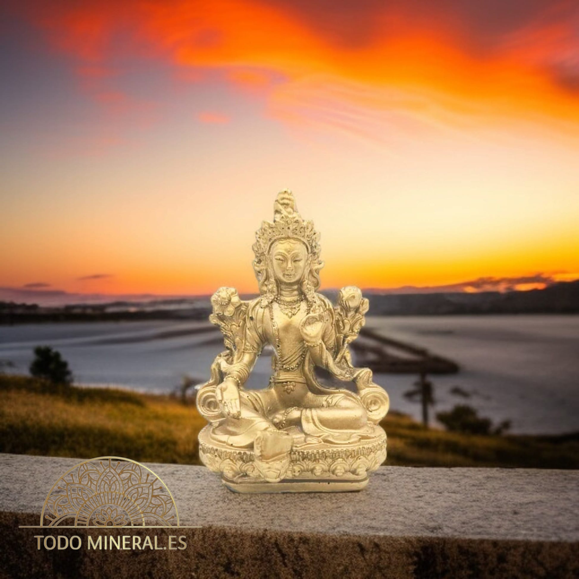 Figura Resina Tara Dorada 12x8 Cms Aproximado FENG SHUI