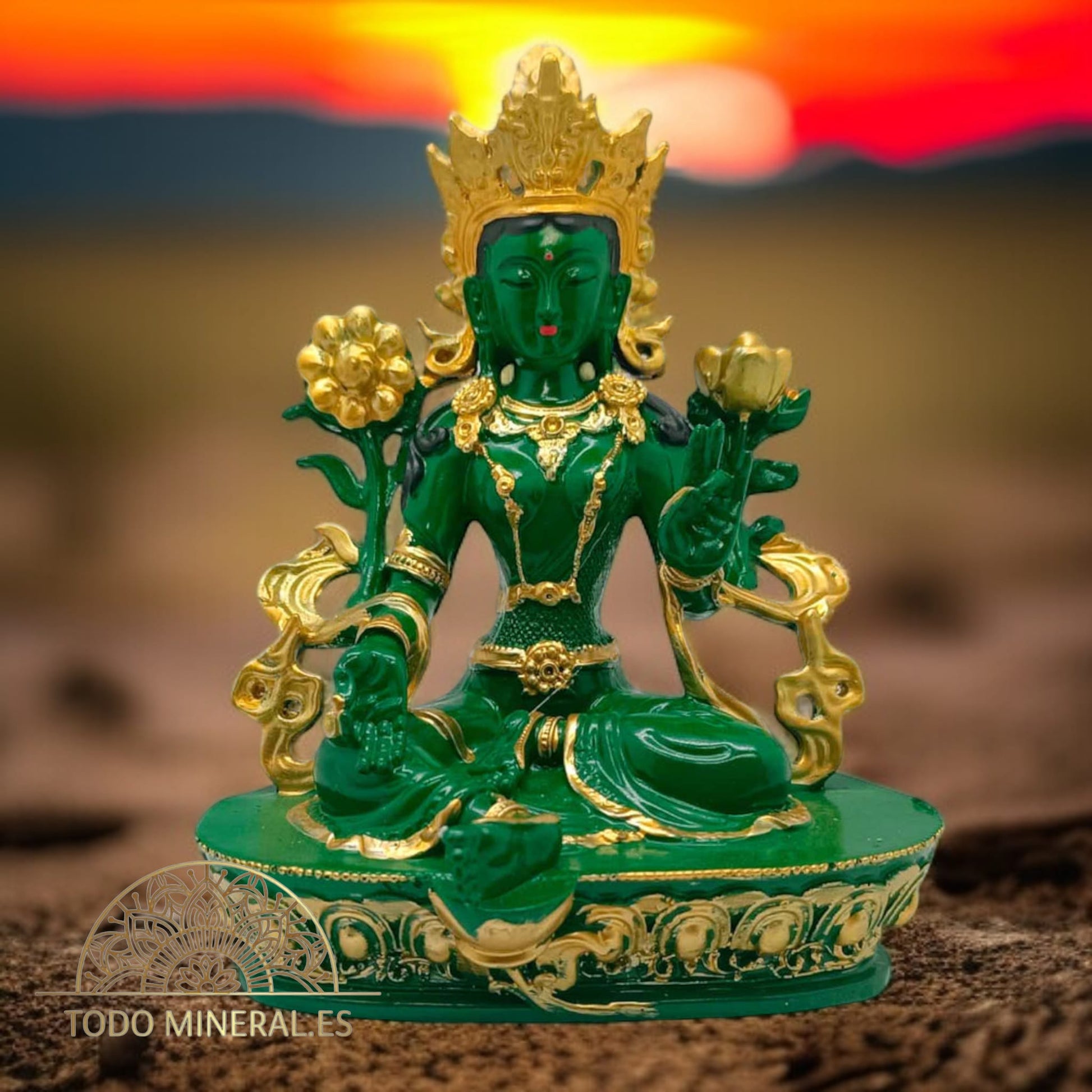 Figura Resina Tara Verde 19x16 Cms Aproximado FIGURAS