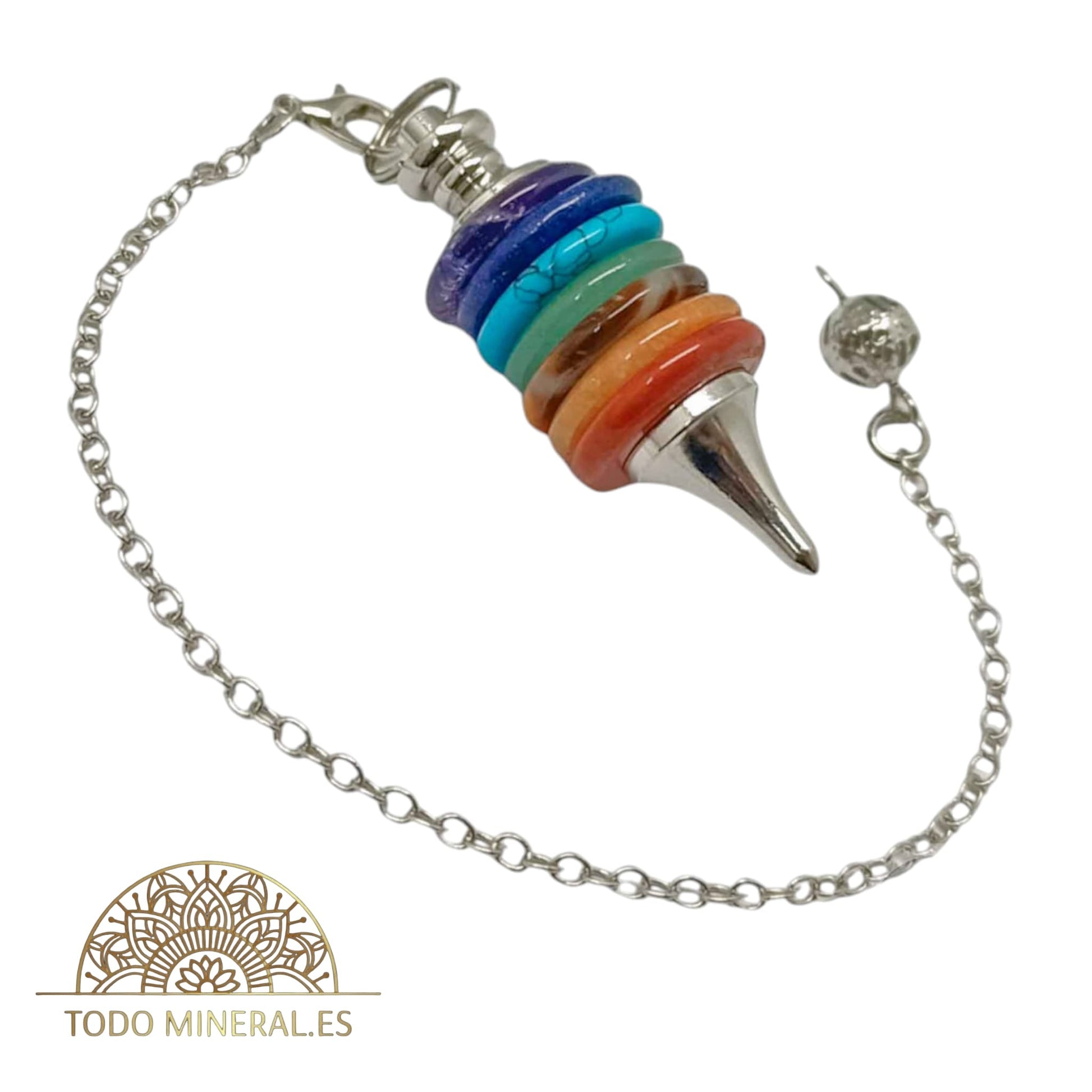 Péndulo Mineral Discos 7 Chakras PENDULOS