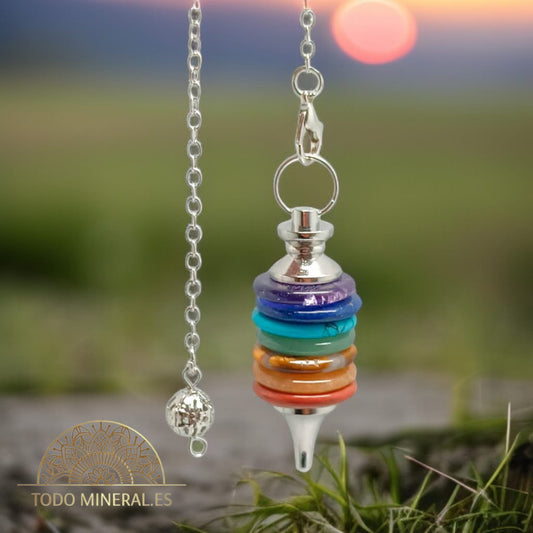 Péndulo Mineral Discos 7 Chakras PENDULOS