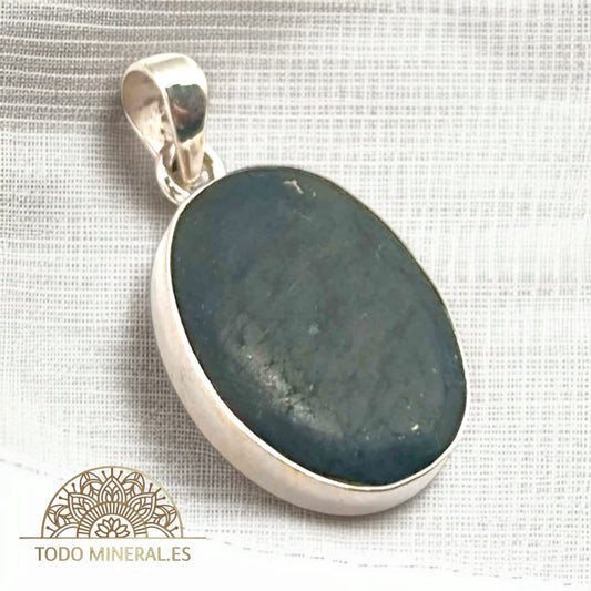 Colgante Plata 925 Con Piedra Shungita Natural 25 mm Aproximadamente TODOMINERAL