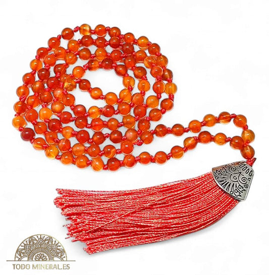 Japa Mala 108 Cuentas 6 mm Piedra Carneola TODOMINERAL