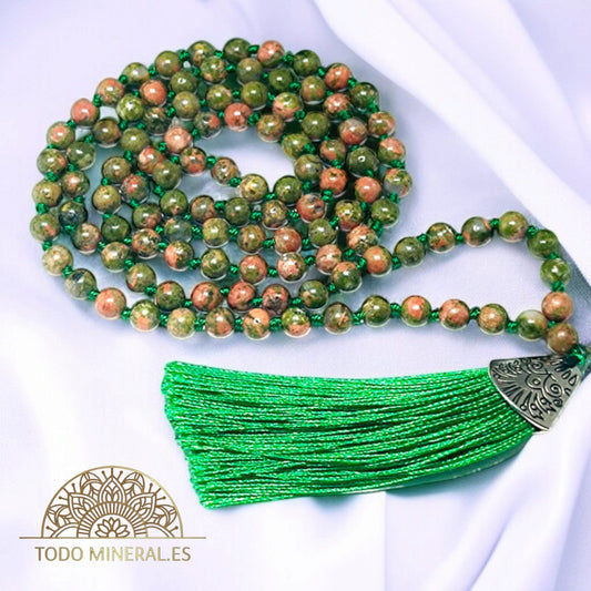 Japa Mala 108 Cuentas 6 mm Piedra Unakita TODOMINERAL