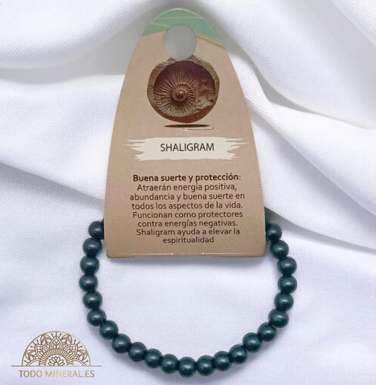 Pulsera Piedra Natural Shaligram 6 mm PULSERAS MINERALES