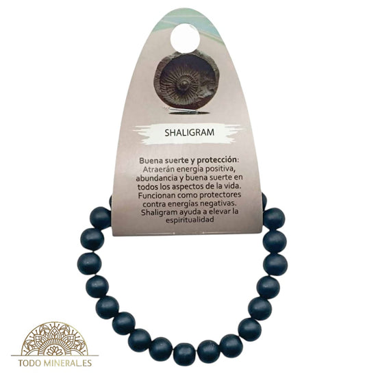 Pulsera Piedra Natural Shaligram 8 mm PULSERAS MINERALES