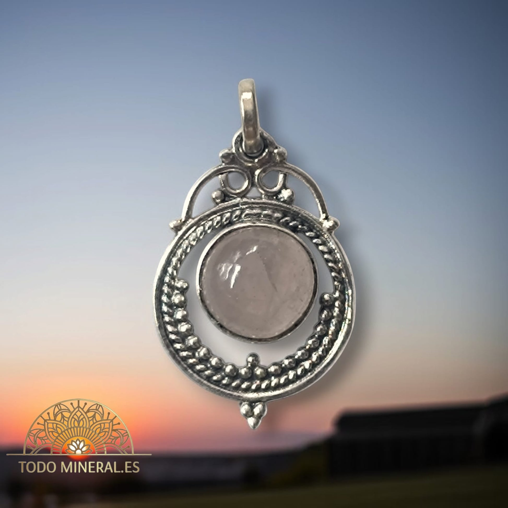 Colgante Plata 925 Con Piedra Cuarzo Rosa mm TODOMINERAL