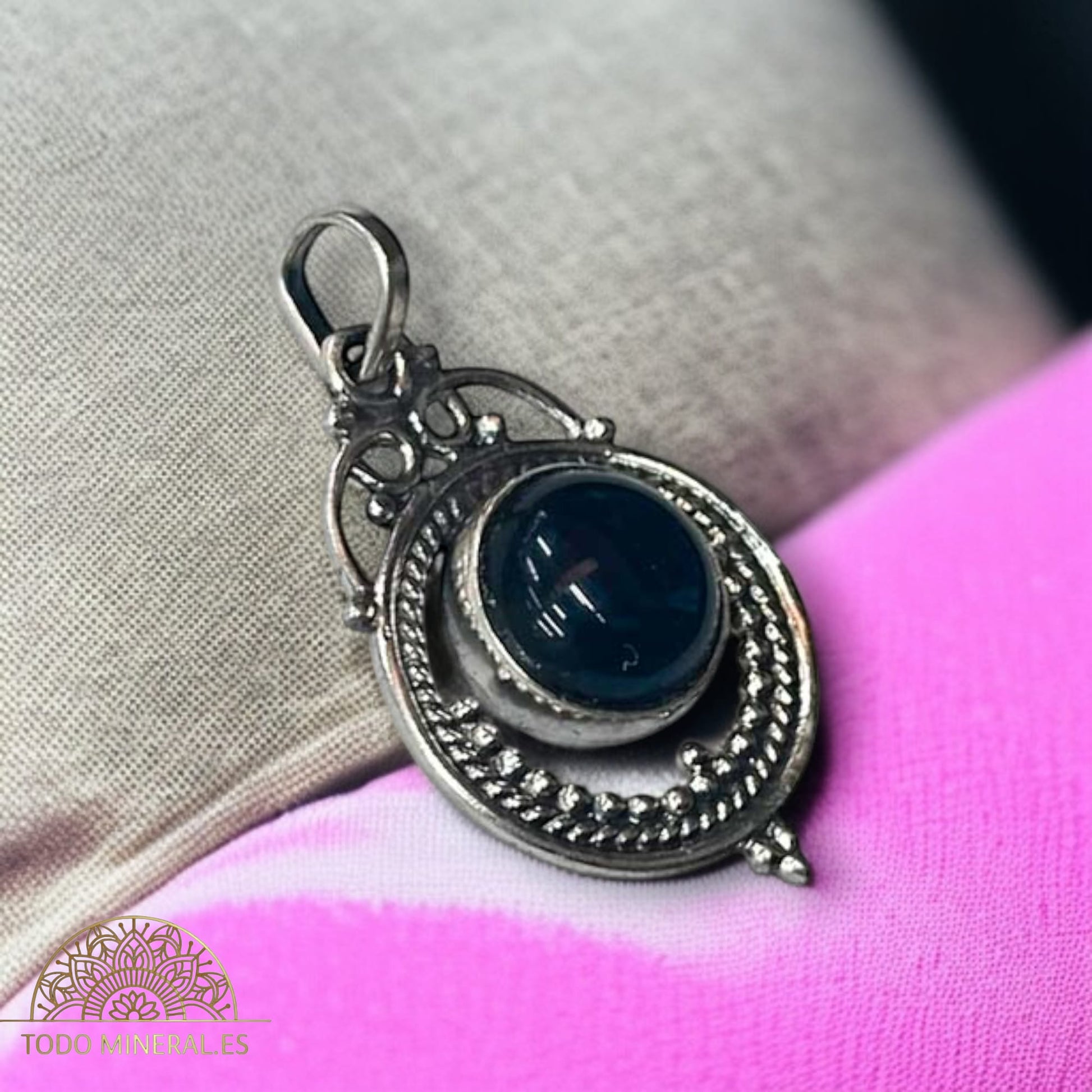 Colgante Plata 925 Con Piedra Onix 26 mm TODOMINERAL