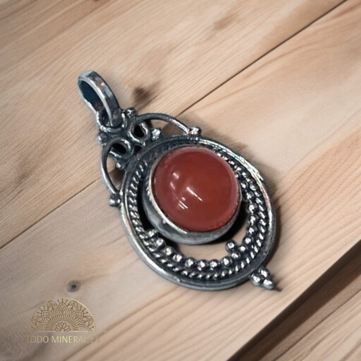 Colgante Plata 925 Con Piedra Carneola 26 mm TODOMINERAL