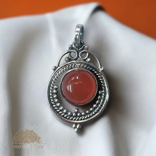 Colgante Plata 925 Con Piedra Carneola 26 mm TODOMINERAL
