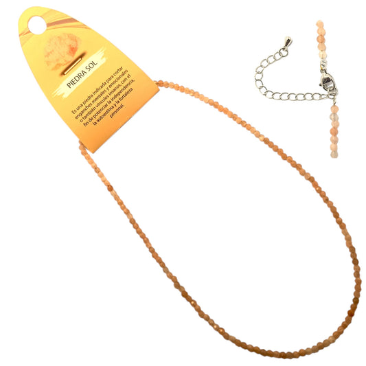 Collar Ojo De Tigre 4 mm Facetada 40 Cms+ 5 Cadena Extensión Con Cierre En Acero (Copia) TODOMINERAL