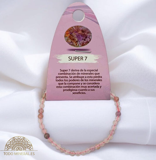 Pulsera Facetada 4 mm Piedra Natural Super 7 TODOMINERAL