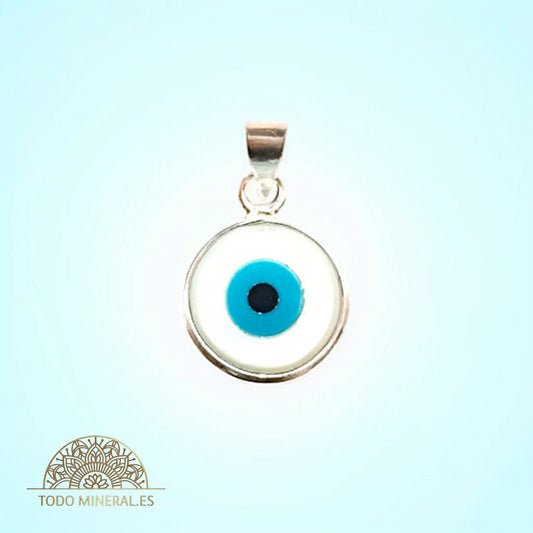 Colgante Plata 925 Nacar Y Ojo Turco 12 mm TODOMINERAL