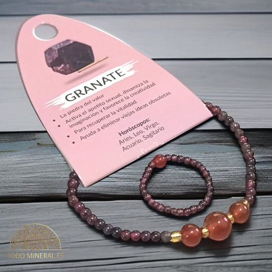 Pulsera Piedra Natural Granate 4 mm PULSERAS MINERALES