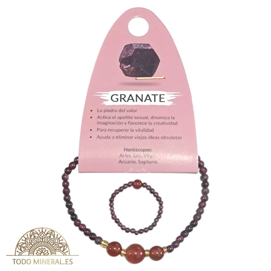 Pulsera Piedra Natural Granate 4 mm PULSERAS MINERALES
