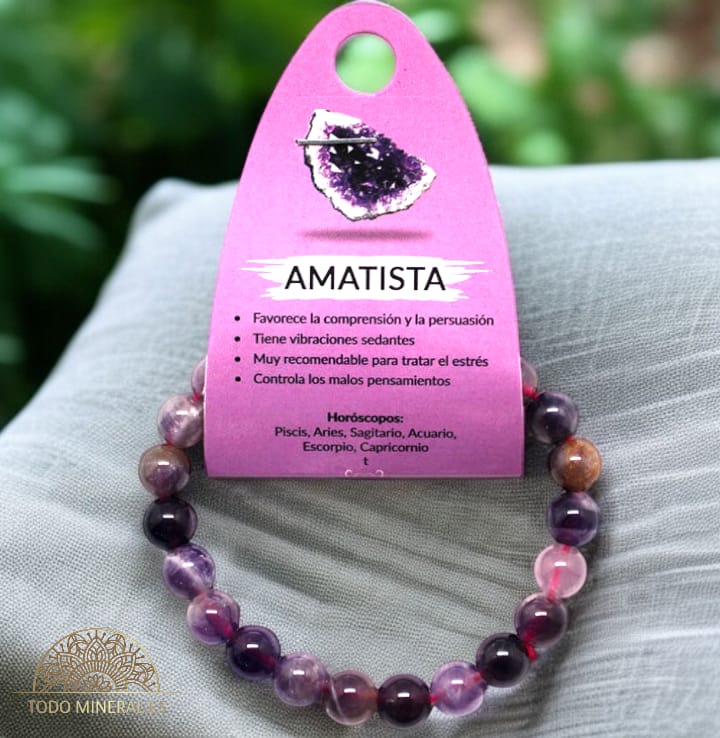 Pulsera Piedra Natural Amatista 8 mm 3762905 PULSERAS MINERALES