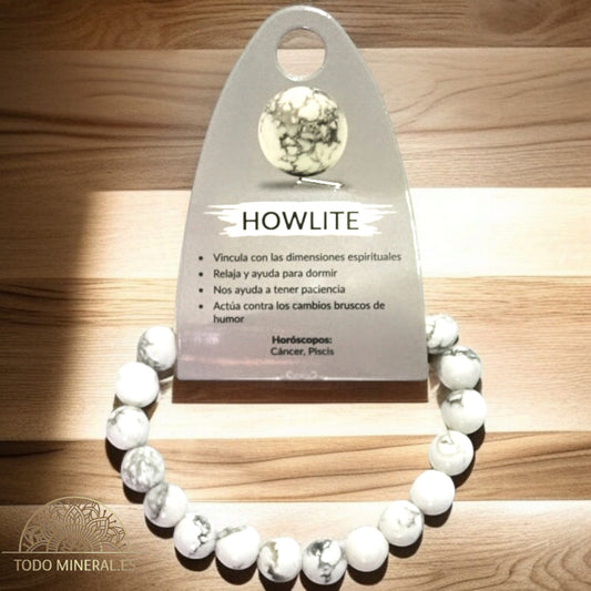 Pulsera Piedra Natural Howlite 8 mm 3762614 PULSERAS MINERALES