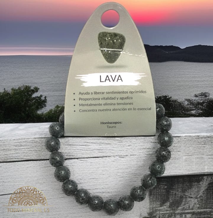 Pulsera Piedra Natural Lava 8 mm 3762421 PULSERAS MINERALES