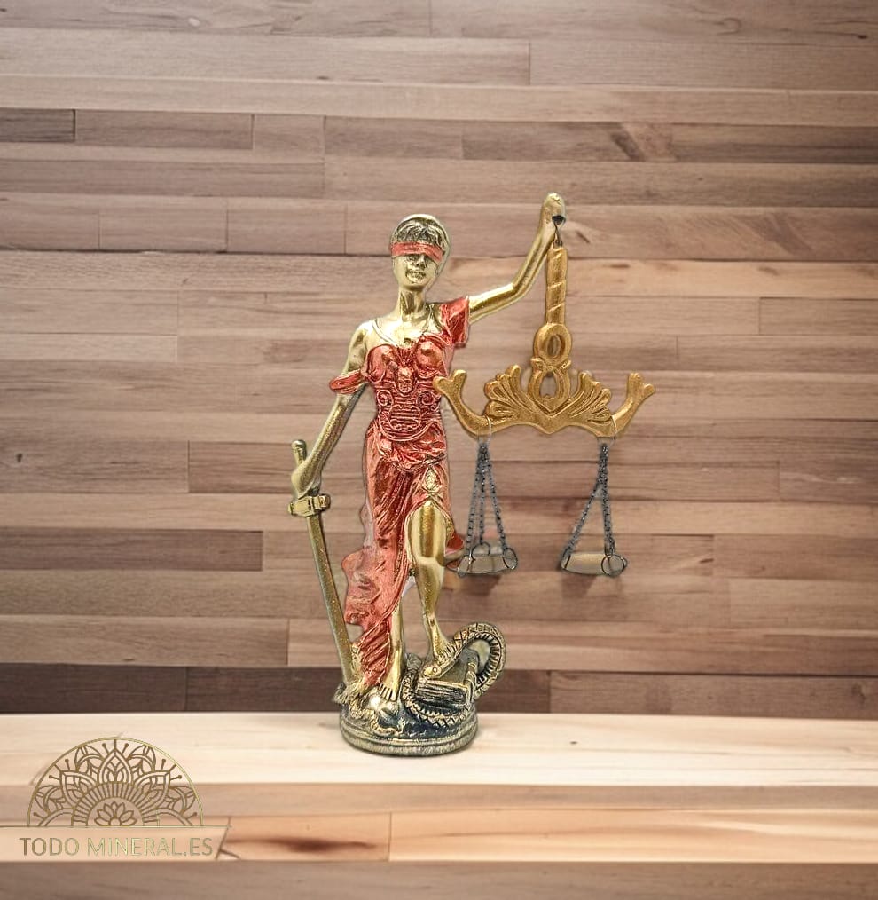 Figura Diosa De La Justicia En Resina 18 Cms Aproximadamente TODOMINERAL